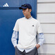 adidas情侶休閑純棉上衣圓領(lǐng)短袖T恤男女夏季阿迪達斯官方輕運動(dòng) 米白   S