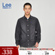 Lee商場(chǎng)同款25新品舒適版翻領(lǐng)黑灰色男長(cháng)袖牛仔襯衫休閑潮A08391 黑灰色 L