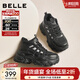 百麗（Belle）潮酷高幫老爹鞋女冬季新款商場(chǎng)同款厚底加絨休閑鞋E6N1DDD5 黑色-厚絨 38