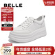 百麗（Belle）厚底增高小白鞋女商場(chǎng)同款簡(jiǎn)約百搭休閑鞋E3P1DCM5 白色 37
