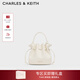 CHARLES&KEITH26春季新品抽繩簡(jiǎn)約手提水桶包斜挎包新年生日禮物CK2-10271696 Cream奶白色 S