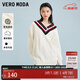 VEROMODA針織衫女秋冬休閑學(xué)院風(fēng)減齡時(shí)尚羅紋拼色毛衣34130 A06蜜乳白色 165/84A/M