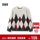 森馬（Semir）毛衫男冬季仿馬海毛格紋提花針織衫2025學(xué)院風(fēng)情侶裝109725107202
