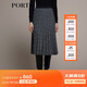 PORTS 寶姿秋冬新品女裝中長(cháng)百褶裙半裙LM9S056NFQ067 黑色格子 M (6)