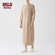 MUJI女式 羊絨 圓領(lǐng)連衣裙 女裝裙子冬季 BG84CC3A 米色 M (155/80A)