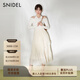 SNIDEL2025春夏百搭高腰提花雪紡蛋糕裙百褶半身裙SWFS251197 淺米色 M （1）
