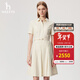 哈吉斯（HAZZYS）女裝 夏季款女士通勤純色襯衫式連衣裙AQWSC0CBC02 乳白色IV M (160/84A 38)