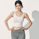 LULULMCCTN假兩件運動(dòng)背心女緊身撞色休閑內搭帶胸墊普拉提瑜伽文胸 白麻灰 M