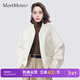 MeetMetro瑪依爾白色短外套女2025春冬新款休閑百搭短款棒球服 米白【現貨閃電發(fā)】 M