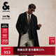 杰克·瓊斯（JACK&JONES） 男裝秋季毛呢大衣純羊毛雙排扣通勤純色長(cháng)款簡(jiǎn)約外套225427014