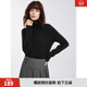 ELLE【100%綿羊毛】簡(jiǎn)約高領(lǐng)毛衣女2025秋季新款新年軟糯顯瘦毛針織衫 黑色 M