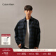 Calvin KleinJeans【帥克衫】春秋男士休閑潮流復古ck寬松磨毛格子襯衫外套 0MD-藍格 S