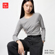 優(yōu)衣庫女裝HEATTECH ULTRA WARM圓領(lǐng)T恤/長(cháng)袖478965 485844 478965/04煙灰色 L