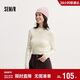 森馬（Semir）毛衣女冬季舒適緊身半高領(lǐng)正肩純色羊毛衫顯瘦打底衫101724107003