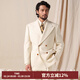 CULTUM1930s加厚羊毛呢復古西服套裝男雙排扣戧駁領(lǐng)商務(wù)休閑西裝外套 白色單西 M (50B)