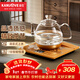金灶（KAMJOVE）涌泉式全自動(dòng)上水電熱水壺 0.8L玻璃燒水壺 智能保溫恒溫電茶壺 H7