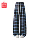 名創優品（MINISO）復古格子褲女2026新款春季高腰顯瘦長褲女士寬松舒適拖地闊腿褲子