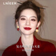 Lnieer復古港風(fēng)紅色過(guò)新年耳環(huán)輕奢氣質(zhì)大氣耳釘2026新款爆款高級感耳飾 復古正紅幾何耳環(huán)【S925銀針】