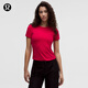 lululemon丨Hold Tight 女士緊身剪裁細羅紋平直下擺 T 恤 LW3KL0S 閃耀桑葚粉 XS /4