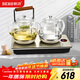 新功（SEKO） 全自動(dòng)上水電熱水壺智能雙爐加水燒水壺玻璃電水壺煮茶器可嵌入茶盤(pán)W10 1L 電茶爐