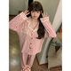 倩升高級感格子花邊長(cháng)袖睡衣女士2026年新款春秋季甜美愛(ài)心家居服套裝 1283 格子愛(ài)心 M