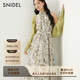 SNIDEL2025春夏無(wú)袖茶歇印花連衣裙針織開(kāi)衫兩件套SWNO251137 綠色 M （1）