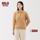 MUJI女式 羊毛混毛圈花式線(xiàn)POLO針織衫毛衣女裝上衣25年冬季 BA1QLA5A 駝色 L (165/88A)