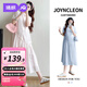 婧麒（JOYNCLEON）孕婦裝夏裝短袖翻領(lǐng)襯衫連衣裙時(shí)尚小清新簡(jiǎn)約休閑裙子孕婦中長(cháng)裙 粉色連衣裙（柔軟寬松） M