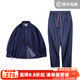 馬登工裝 美式復古仿天絲牛仔襯衫丹寧寬松翻領(lǐng)薄款長(cháng)袖襯衣男秋季 襯衫+牛仔褲套裝 M
