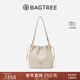 BAGTREE包包樹(shù)云采包新款頭層植鞣牛皮抽繩水桶包通勤斜挎包單肩腋下包女 皎月白-小號 贈無(wú)事牌包掛 高級小眾