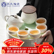蘇氏陶瓷和氏璧茶具羊脂玉白瓷泡茶壺翡翠玉儲水茶盤(pán)茶葉罐禮盒