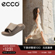 愛(ài)步（ECCO）拖鞋女外穿居家兩用 夏季百搭軟底泡芙鞋一字涼拖 科摩206683 灰褐色20668301674 39