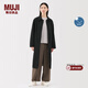 MUJI女式不易沾水防紫外線(xiàn)立領(lǐng)大衣防曬衣服女款25年早秋風(fēng)衣外套女裝 深藏青色 M (160/84A)