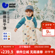 迷你巴拉【拒水】羽絨男女童寶寶羽絨褲2025冬新品三防保暖背帶褲子 白黃色調00313 100