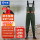 華盾下水褲水褲雨褲帶雨鞋防水衣服半身全身連體叉捕抓魚(yú)勞保皮褲 綠色PVC下水褲（配反光腰帶） 42