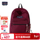 JANSPORT杰斯伯雙肩包女男復刻暮光學(xué)生電腦包旅行背包書(shū)包 4QVA04S深紫酒紅-側袋+隔層