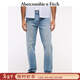Abercrombie & Fitch男裝25夏季美式復古經(jīng)典百搭做舊水洗直筒牛仔褲長(cháng)褲131-5139 藍色 36 (180/92A)標準版