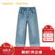 巴拉巴拉【balaOne】童裝女童春秋牛仔褲直筒寬松紅色新年拜年長(cháng)褲