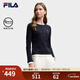 FILA 斐樂(lè )官方女子針織長(cháng)袖衫2025冬新款時(shí)尚經(jīng)典休閑修身亨利衫 傳奇藍-NV 2XL 180/96A/XXL