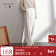 三彩2025冬季新款雪尼爾休閑長(cháng)褲高腰松緊直筒闊腿褲寬松簡(jiǎn)約M 米白色 M 160/68A 160/68A