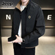 JEEP SPIRIT正品吉普高端夾克男2025秋冬加棉休閑外套男寬松款風(fēng)衣工裝上衣男 JK6051黑色夾克 L 120-140斤