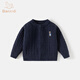 班喜迪男童毛衣春裝2026新款寶寶帥氣針織開(kāi)衫兒童春秋季外套春款小童裝 藏青 110