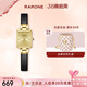 雷諾（RARONE）復古【小金玉】女士手表港風(fēng)小方表皮帶石英腕表 生日禮物送女友
