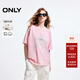 ONLY2025秋季新款可愛(ài)百搭純棉卡通印花寬松落肩T恤女|125101024 C19 糖果粉色 M