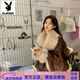 花花公子（PLAYBOY）品牌美拉德輕奢氣質(zhì)皮毛一體羽絨服女 2025冬新款小個(gè)子毛絨外套 深咖 XL (130斤以?xún)?