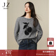 玖姿·安娜蔻慵懶風(fēng)櫻桃柔軟羊駝羊毛針織衫女2024冬款紅毛衣圣誕穿搭 中灰 M