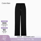 Calvin KleinJeans秋冬女士提花織帶抽繩腰c(diǎn)k抓絨休閑運動(dòng)褲衛褲針織長(cháng)褲 UB1-太空黑 S