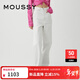 moussy 秋季女裝新品白色棉質(zhì)直筒牛仔褲法棍褲女010GAS11-5190 010白色 M 10026
