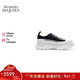 亞歷山大麥昆（Alexander McQueen）情人節 女士黑色/白色帆布厚底圓頭系帶鞋 697072 W4AAQ 1070 38