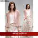COCOBELLA重工13片拼接荷葉擺雪紡衫夏微透視遮陽(yáng)小開(kāi)衫LC517 玫瑰粉 M